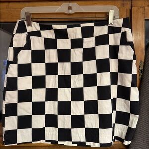 Loudmouth Black and White Checkerboard skirt sz 8